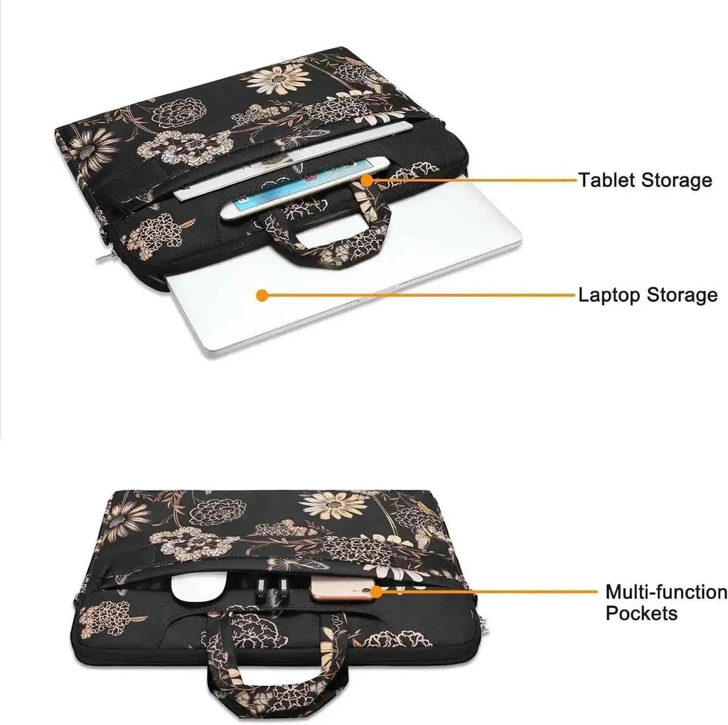 Premium Laptop Shoulder Bag - Water-Resistant Canvas Briefcase
