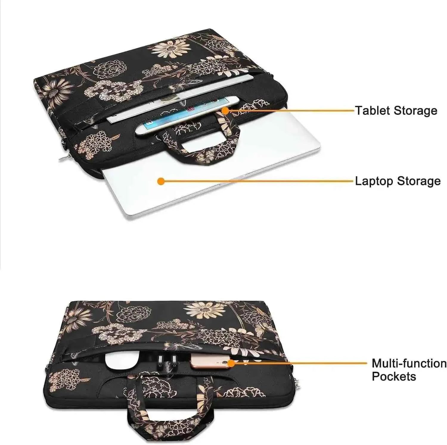 Premium Laptop Shoulder Bag - Water-Resistant Canvas Briefcase