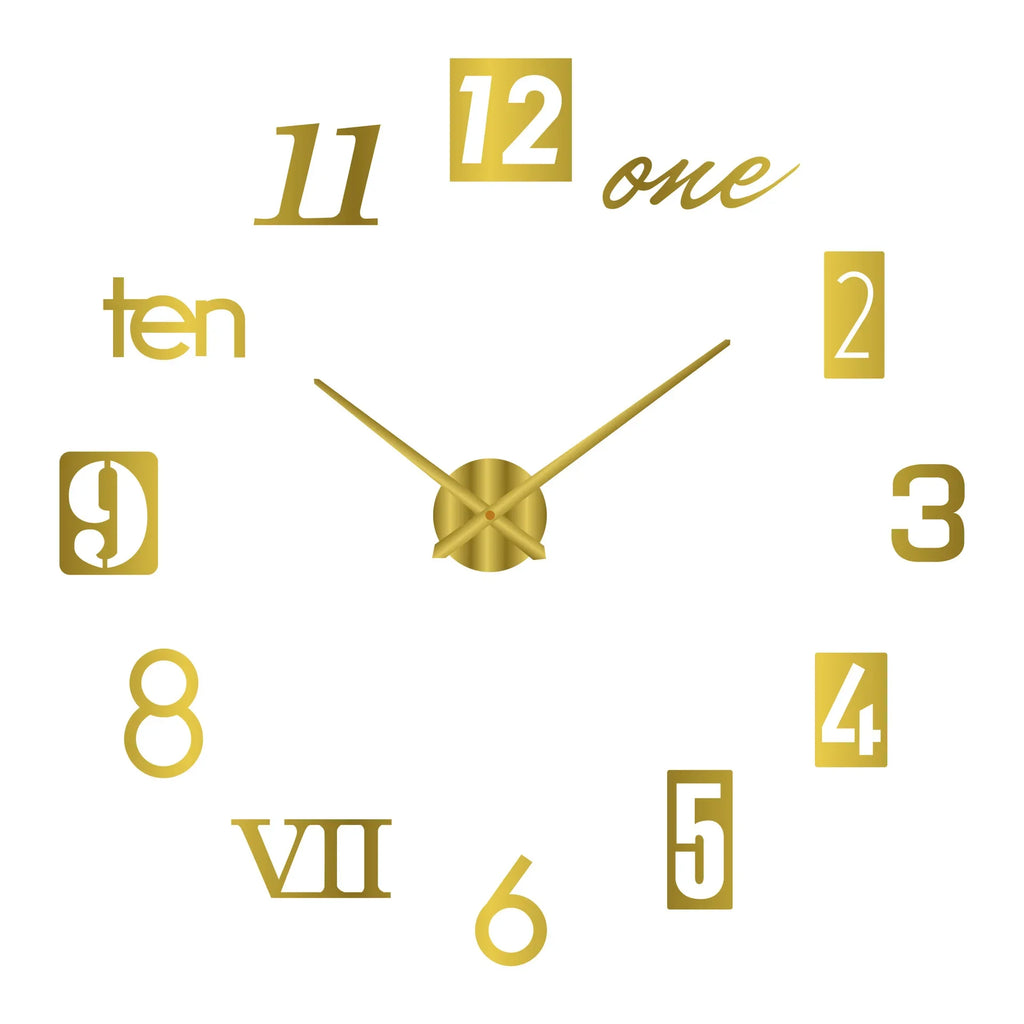 Elegant Modern Large Wall Clock - 3D DIY Quartz Design