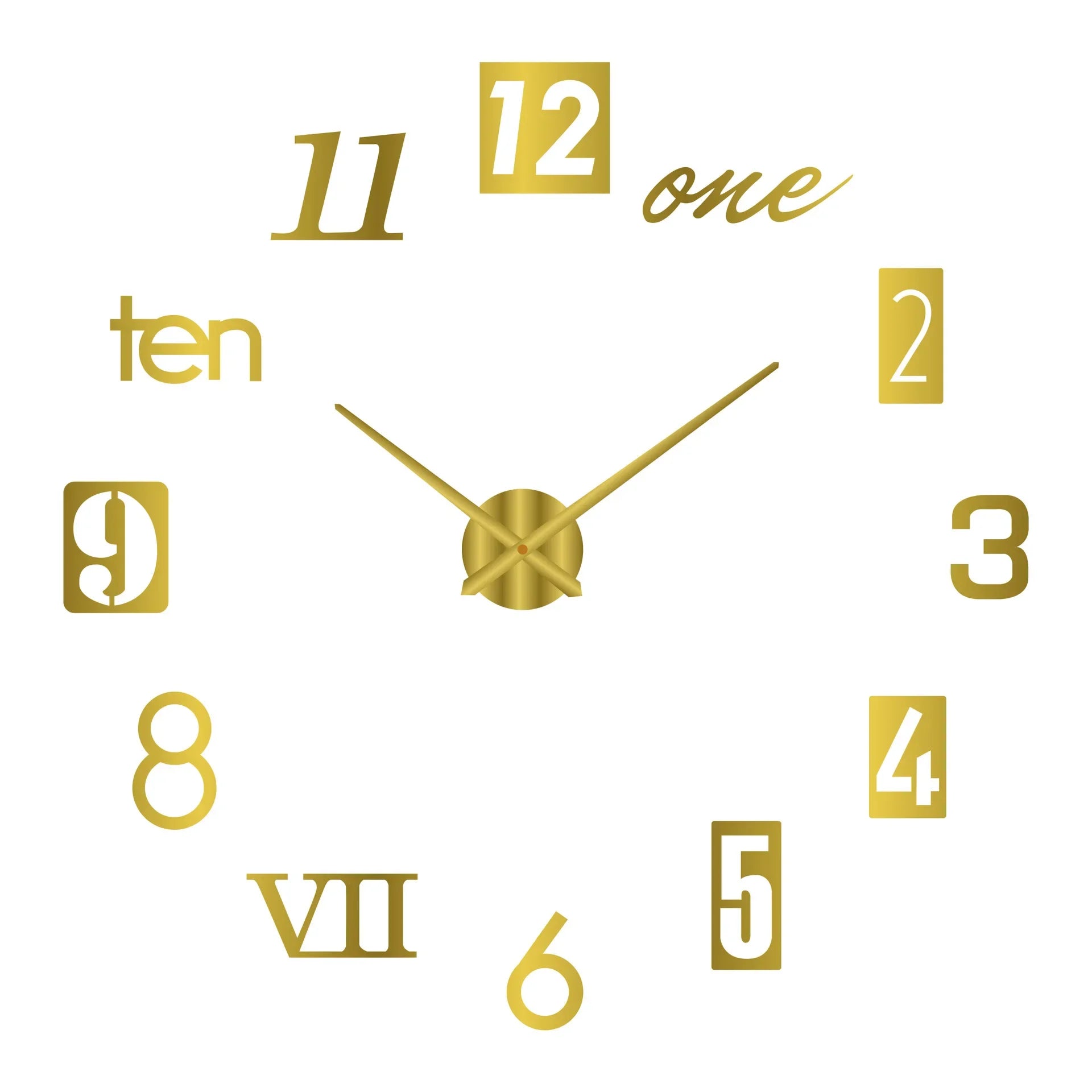 Elegant Modern Large Wall Clock - 3D DIY Quartz Design