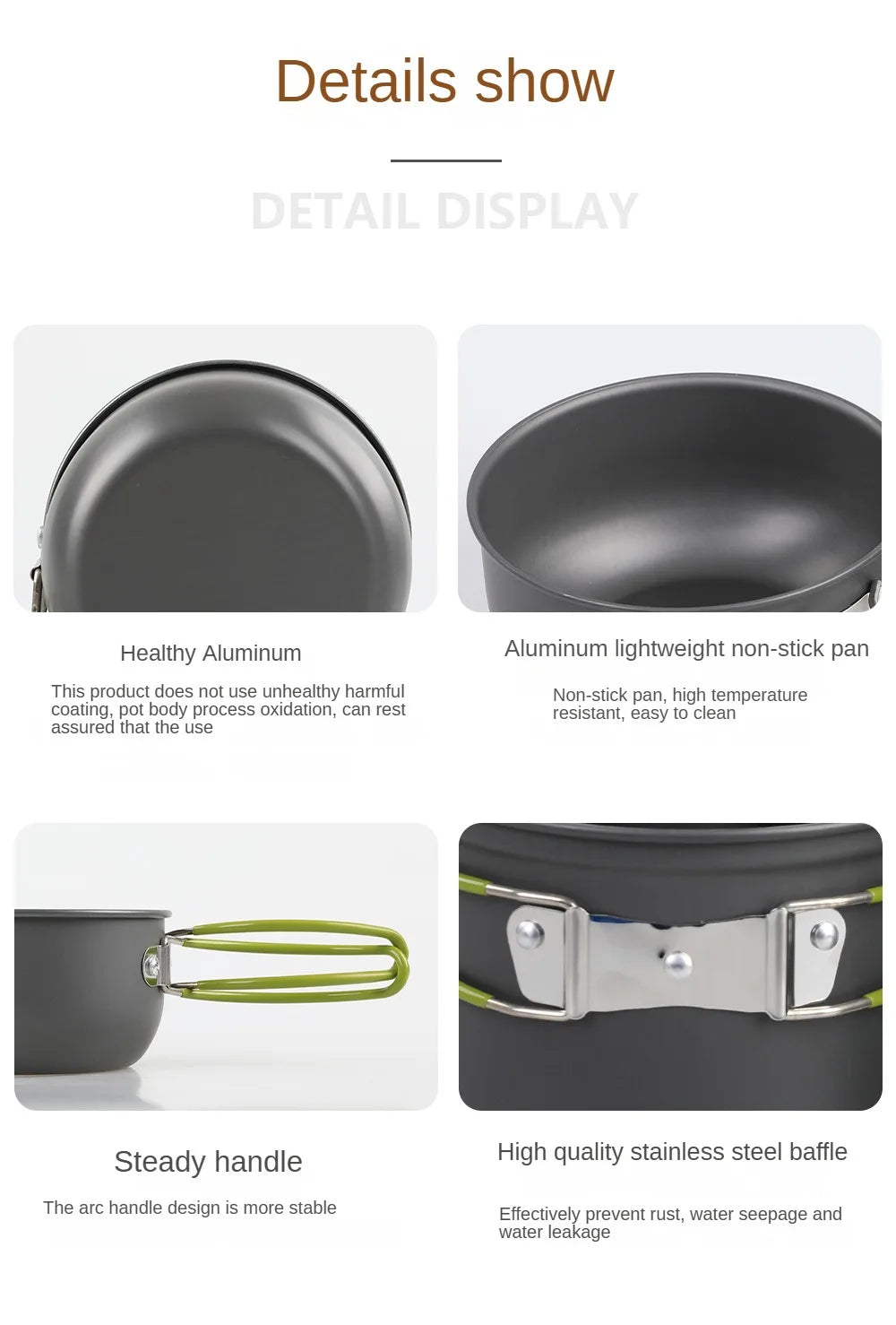 Premium Portable Camping Cookware Set - Outdoor Dining
