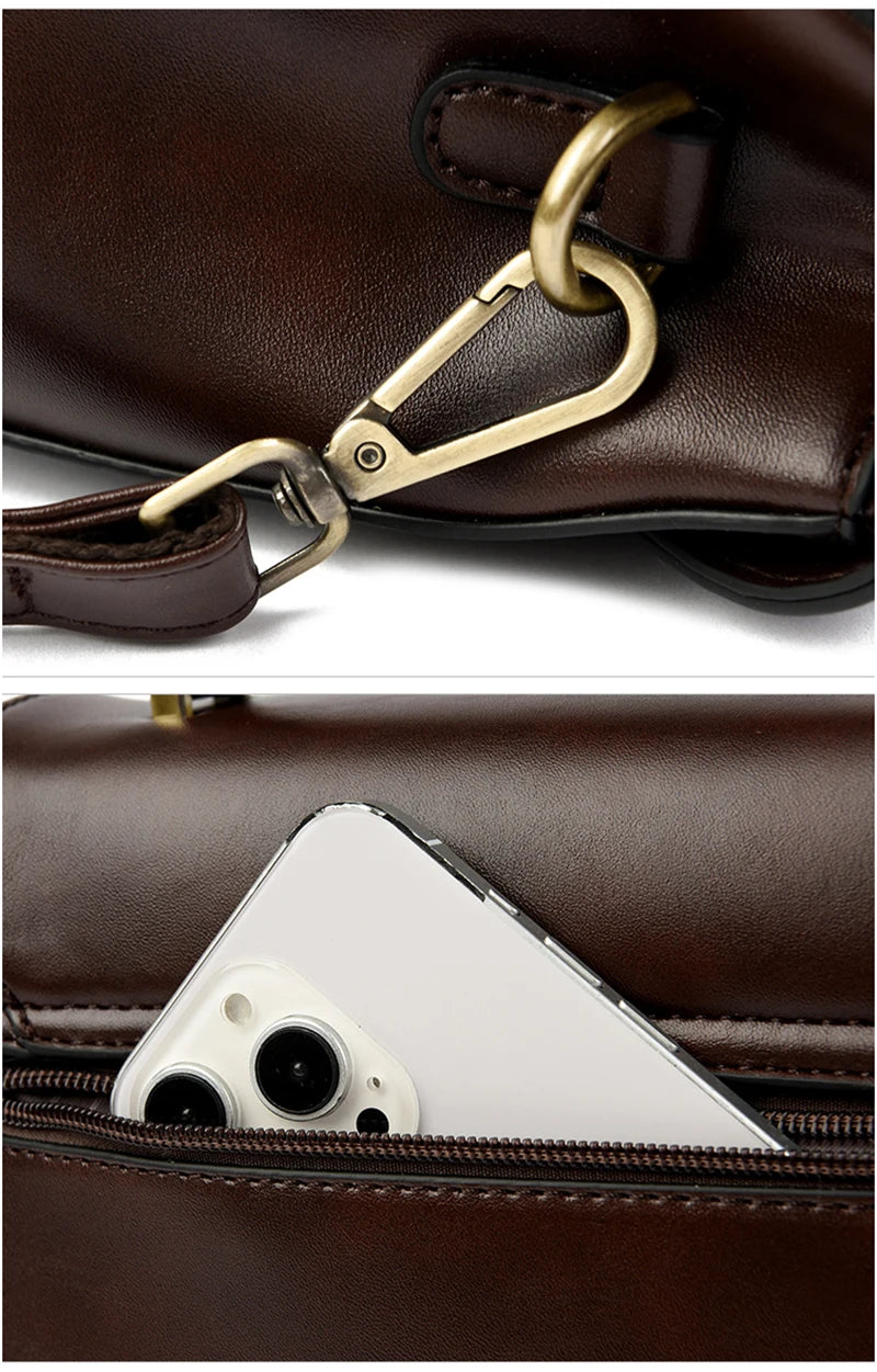 Elegant Leather Shoulder Crossbody Bag - Luxury Designer Style