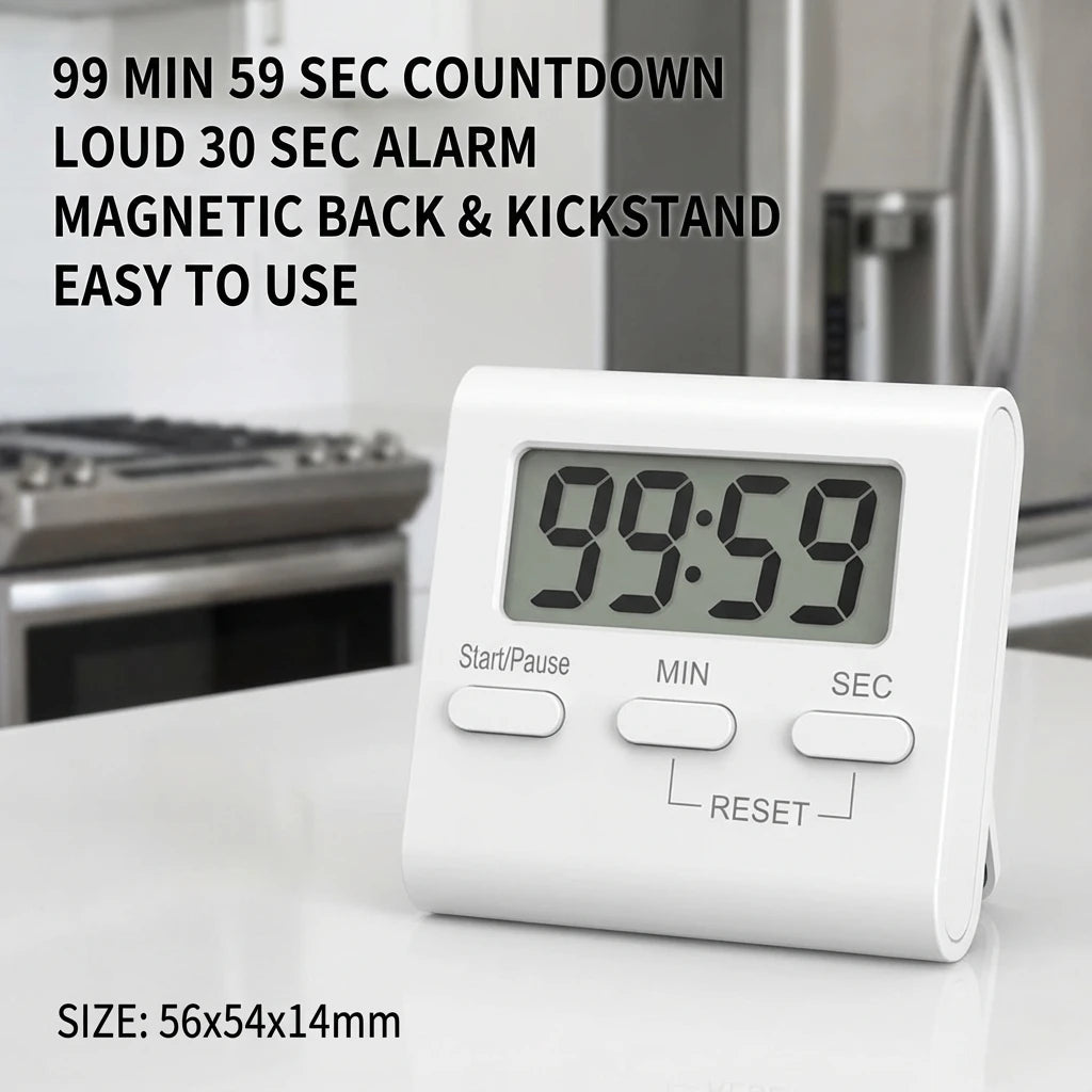 Premium Digital Kitchen Timer - Magnetic LCD Countdown