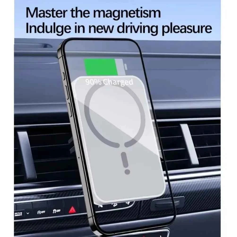Premium Magnetic Car Mount - Wireless Charger & GPS Stand