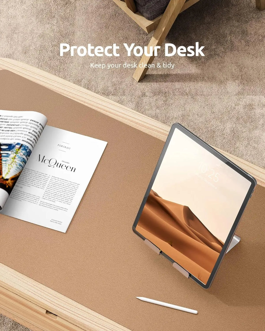 Premium Leather Desk Mat - Large Office Computer Protector