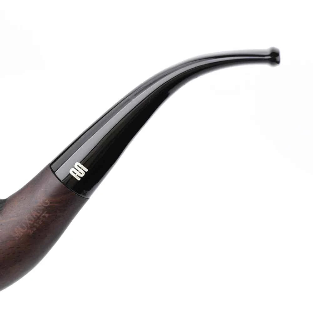 Muxiang Sherlock-holmes Hand-carved Tobacco Pipe Curved Handle Acrylic Pipe Mouth 9mm Pipe Channel Egg Pipe Father's Day Gift