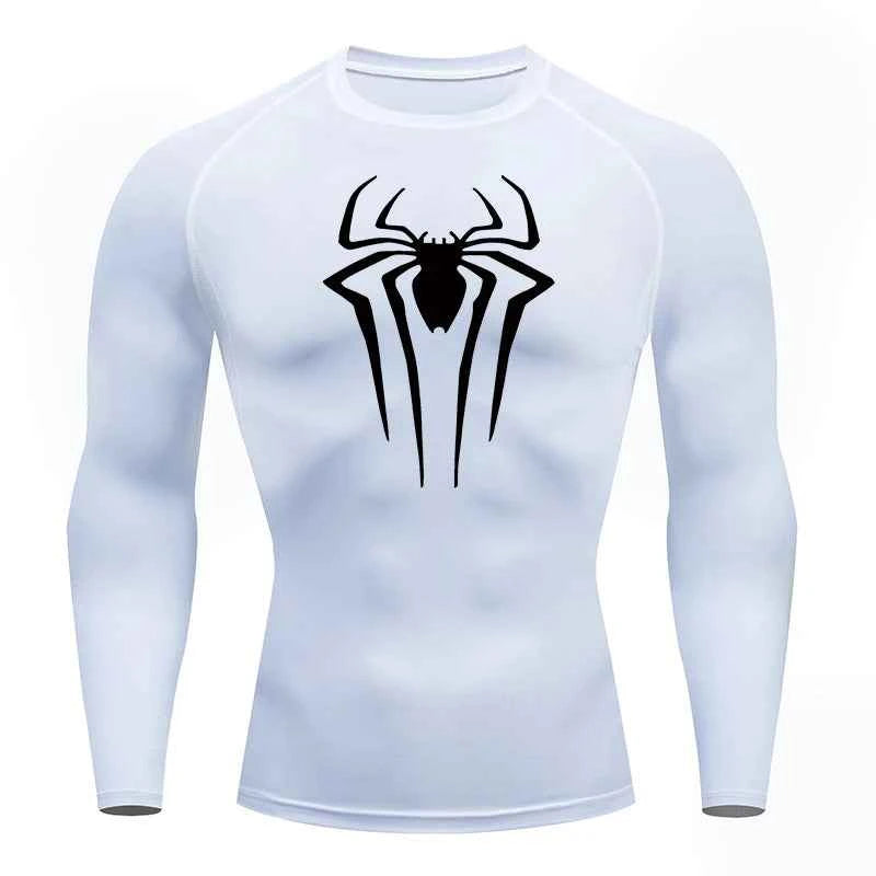 Premium Spider Print Long Sleeve Compression Shirt