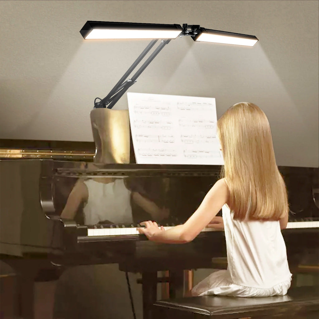 Premium LED Desk Lamp with Clamp - Auto Dimming & Bright
