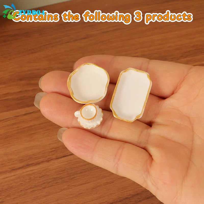 Premium Dollhouse Dinnerware Set - Miniature Kitchen Tableware