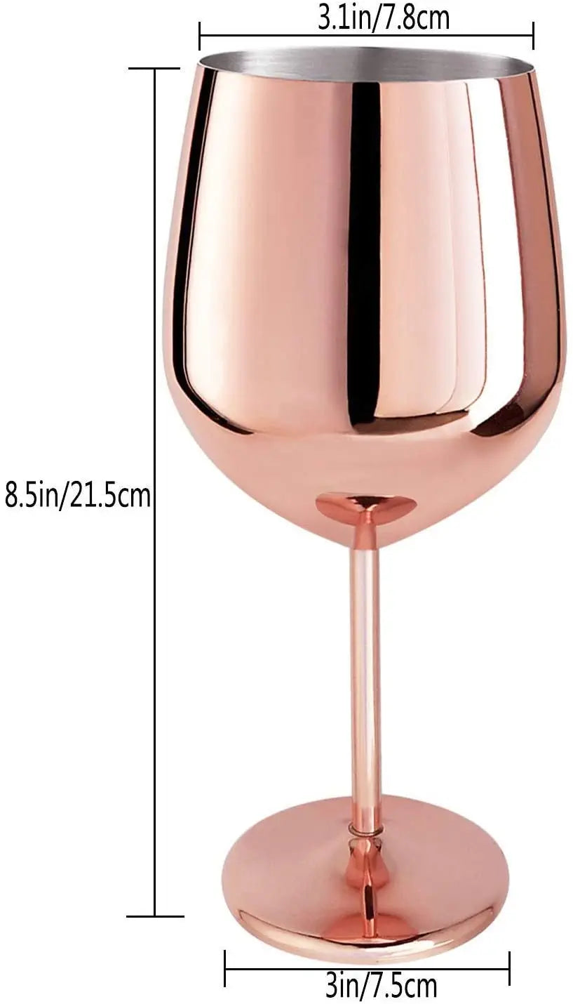 Premium Unbreakable Wine Glasses - Stainless Steel Stemware