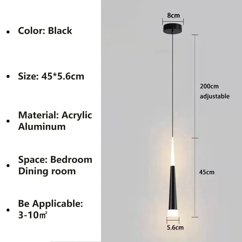 Modern Luxury Crystal Pendant Light - Elegant Bedside Hanging Lamp