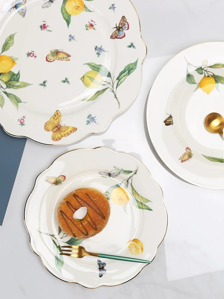 Elegant Ceramic Dinner Plate - European Style Round Dish