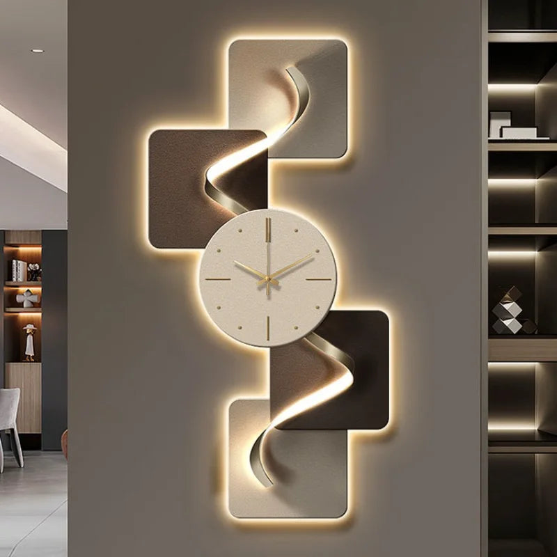 Elegant Modern LED Wall Clock - Frameless Carbon Crystal