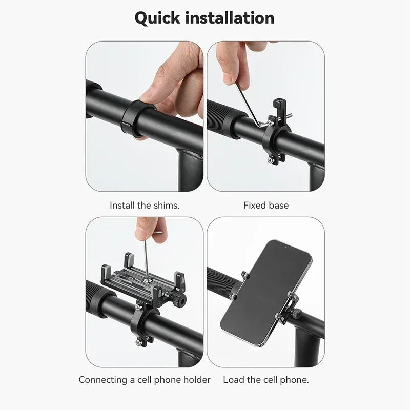 Premium CNC Aluminum Bike Phone Holder - Secure Mount