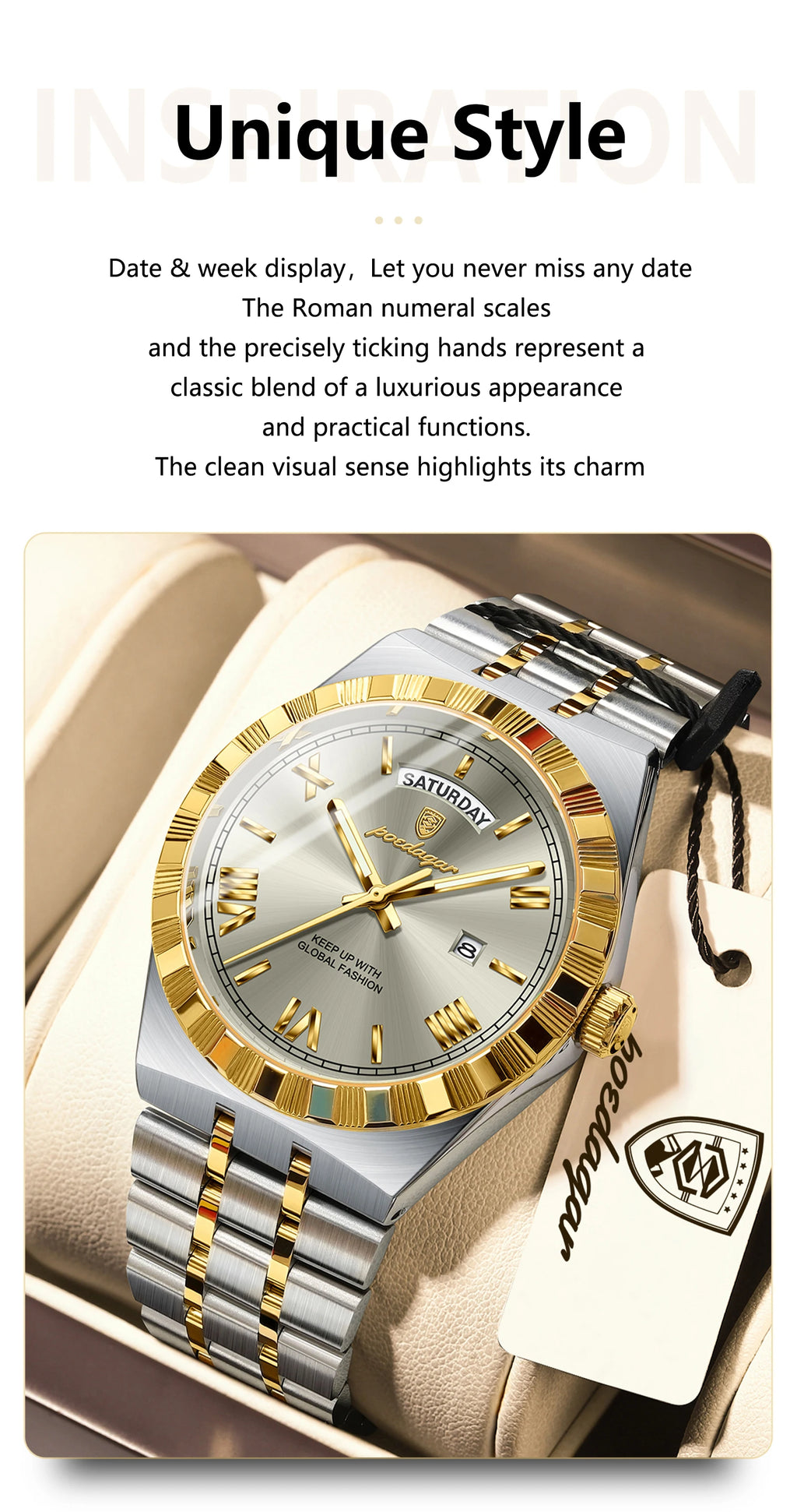 Luxury Men's Quartz Watch - Water Resistant & Luminous