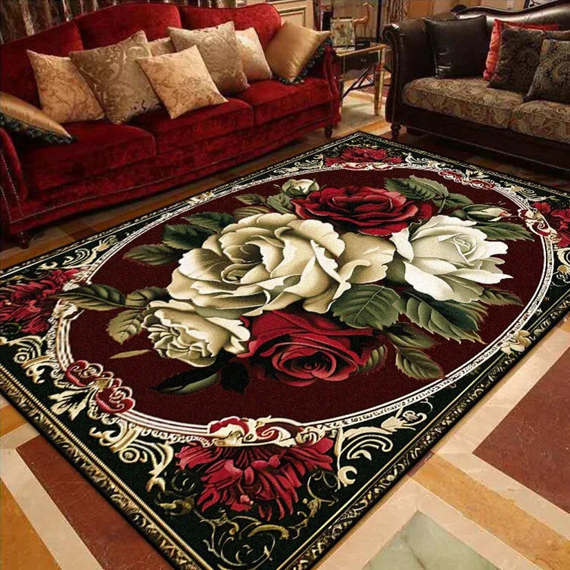 Luxury European Large Area Rugs - Non-Slip Living Room Carpet