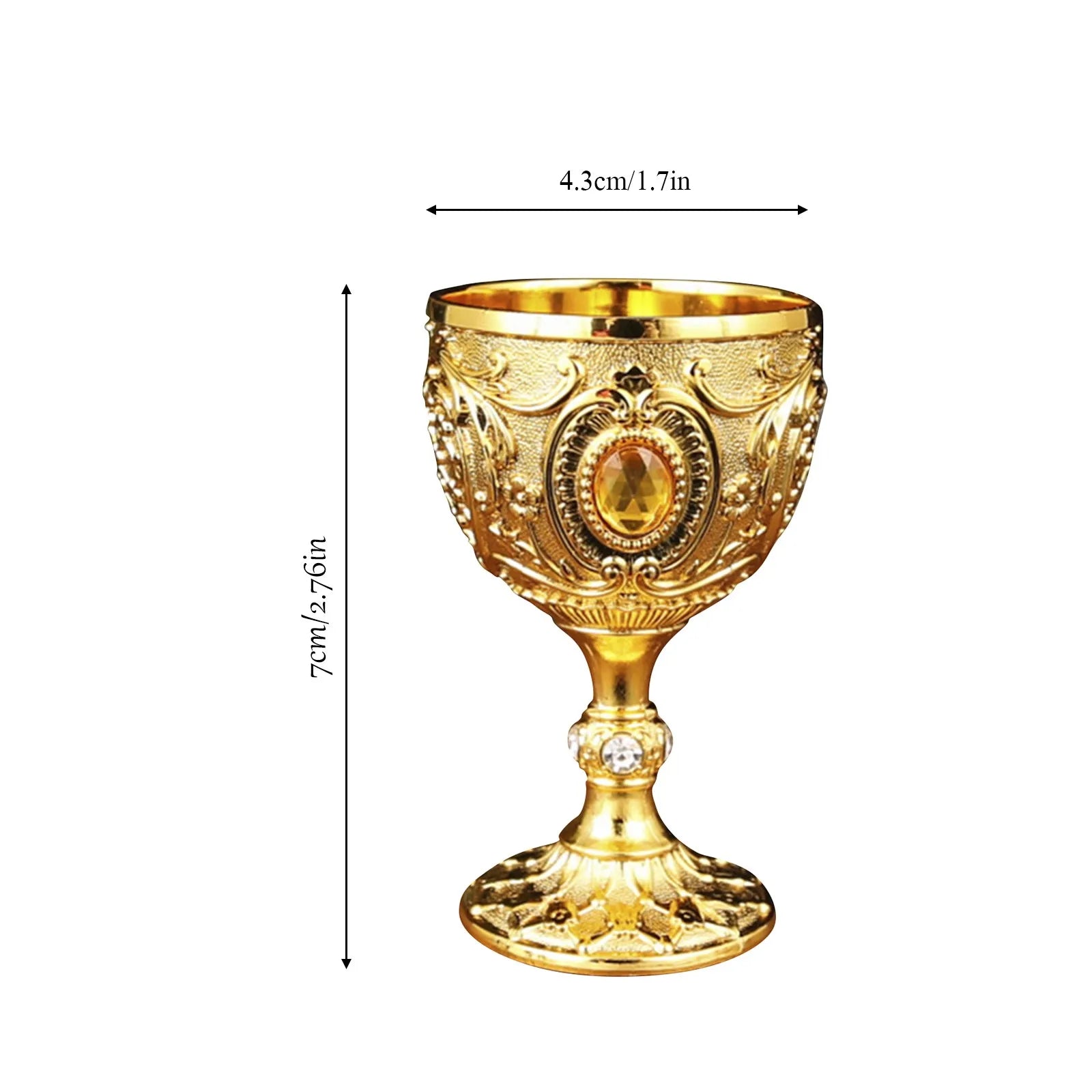 Elegant Retro Metal Wine Cup - Embossed Whiskey & Red Wine Glass