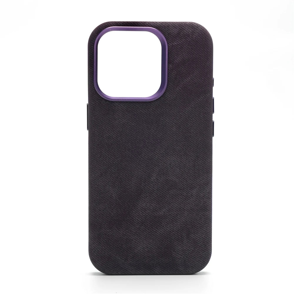 Luxury MagSafe Fiber Leather Shockproof Case - Premium Magnetic Cover