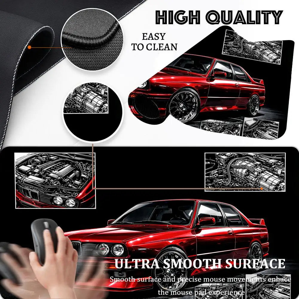 Premium Gaming Mouse Pad - Red Classic Car Desk Mat