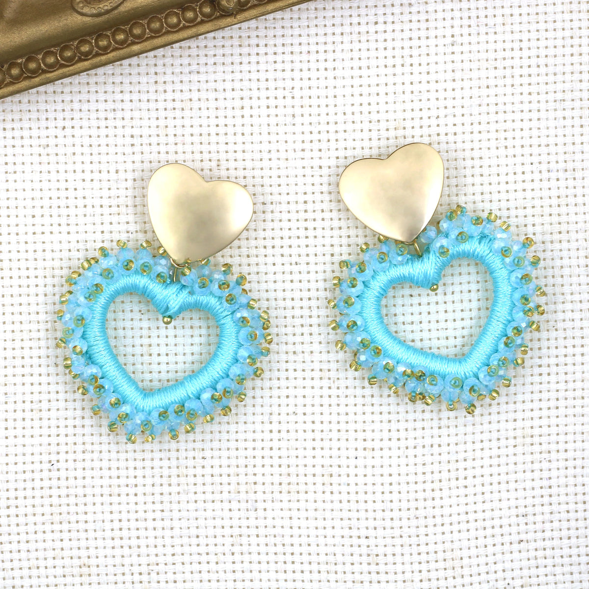 Elegant Heart Shape Drop Earrings - Handmade Crystal Jewelry