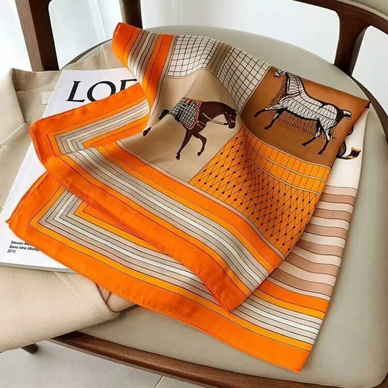 Luxury Silk Square Scarf - Elegant Satin Hair Wrap & Headband