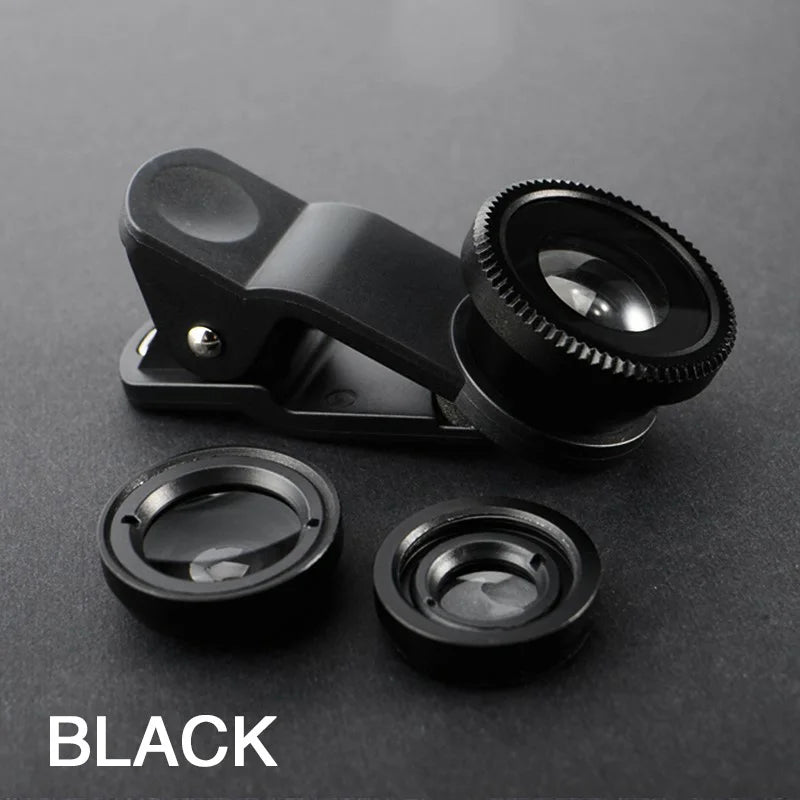 Professional Smartphone Camera Lens Kit - 3in1 Fisheye & Wide Angle