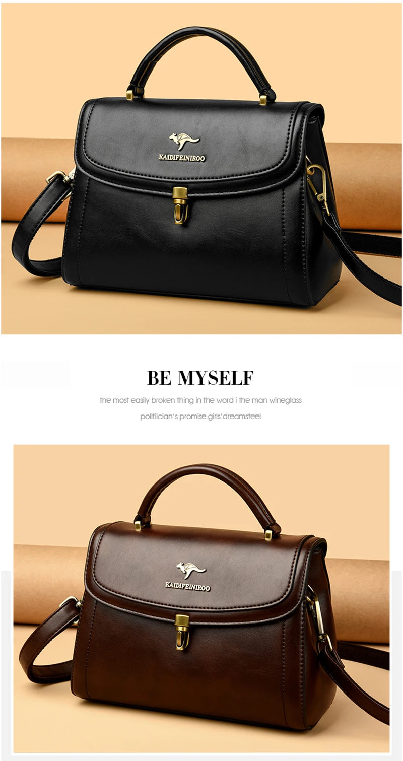 Elegant Leather Shoulder Crossbody Bag - Luxury Designer Style