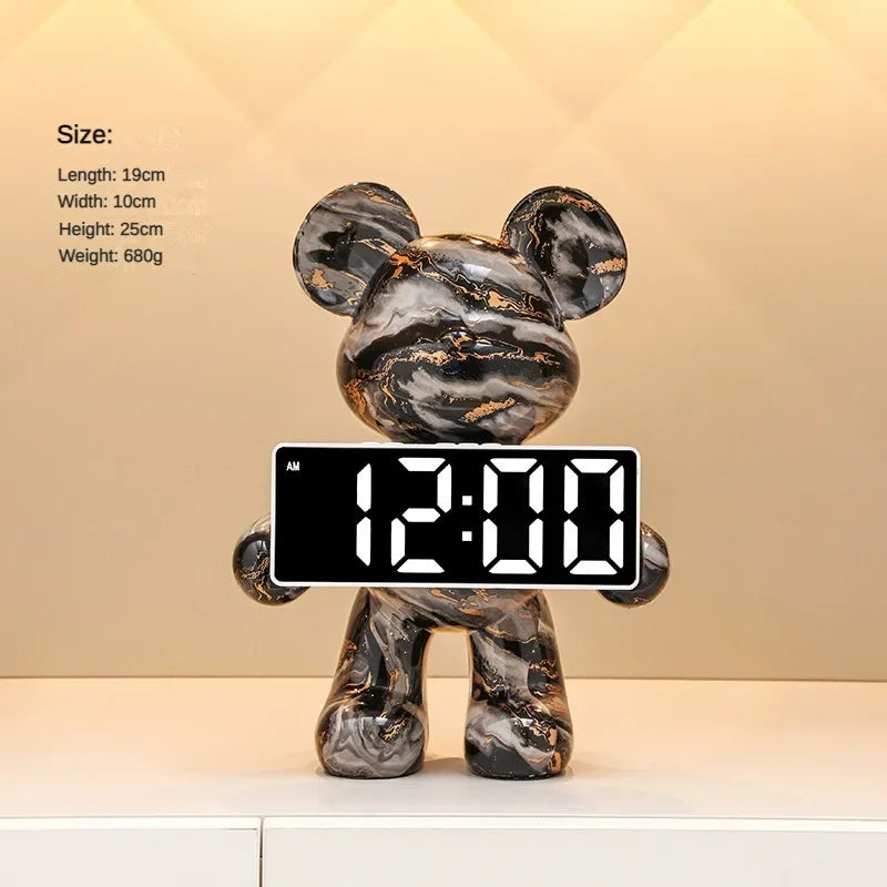 Premium Bear Desktop LED Clock - Luxury Digital Display