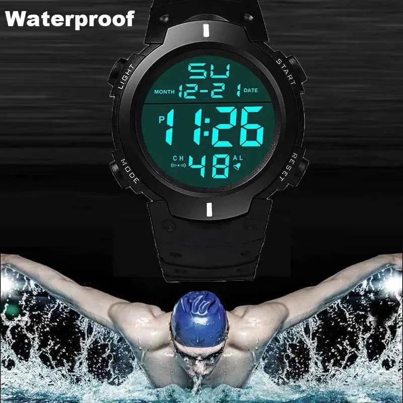 Premium Men's Digital Sports Watch - Multi-Functional Fitness Timer