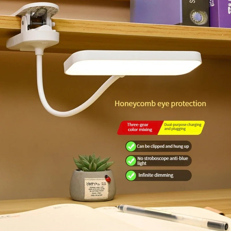 Premium LED Clip-On Desk Lamp - Eye-Care & Flexible
