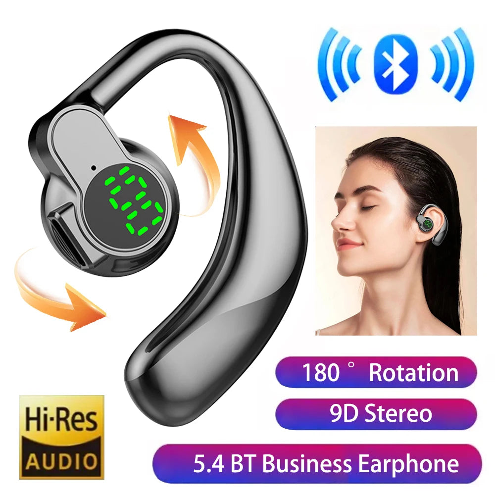 Premium Bluetooth Ear Hook Headphones - Noise Cancelling & Hands-Free