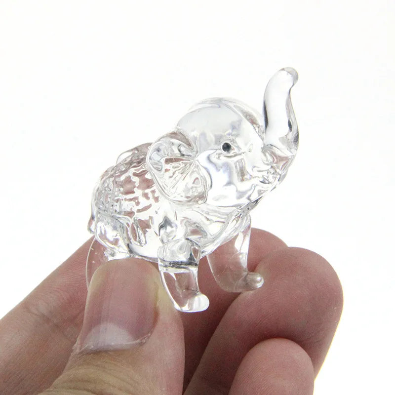 Luxury Crystal Elephant Statue - Modern Glass Decor