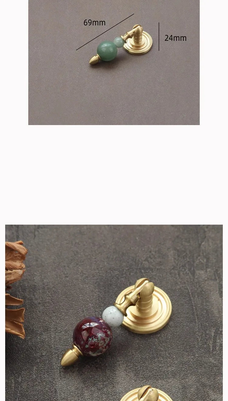 Elegant Brass Cabinet Handles - High-End Crystal Knobs