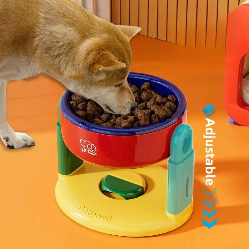 Pet Dog Bowl Lifted Lowered Neck Protection for Cats Dogs Water Bowl Oblique Suction Cup Pet Feeding Tool Dopamine Pet Products