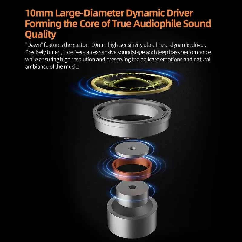 KZ Dawn Wired Earphones HiFi Bass Earbuds In Ear Monitor Headphones Detachable Cable Music DJ Sport Noise Cancelling Headset