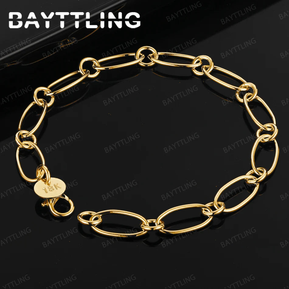 Delicate hollow bracelet - 925 sterling silver with 18K gold plating, elegant intricate design