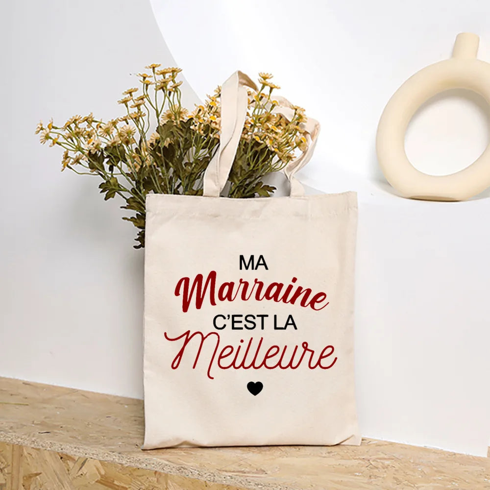 Premium Godmother Gift Bag - Elegant Canvas Tote