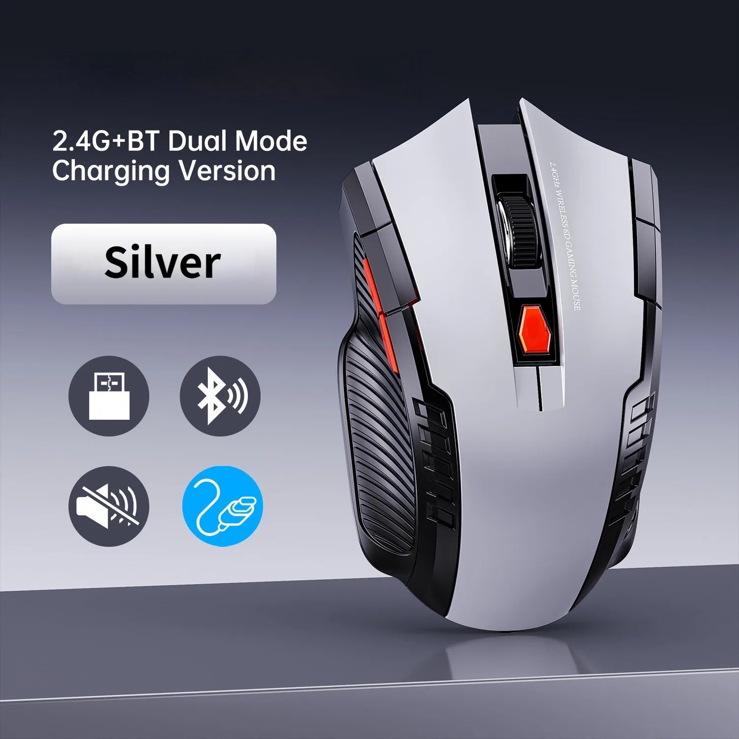 Premium Silent Wireless Mouse - 1600DPI Ergonomic Design
