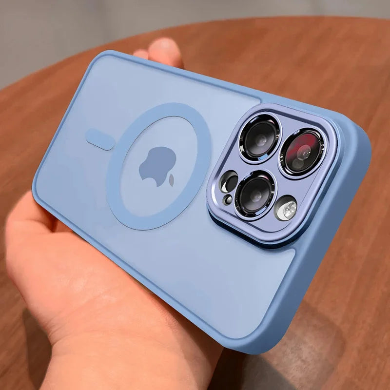 Luxury Magnetic Matte iPhone Case - Translucent Shockproof Armor