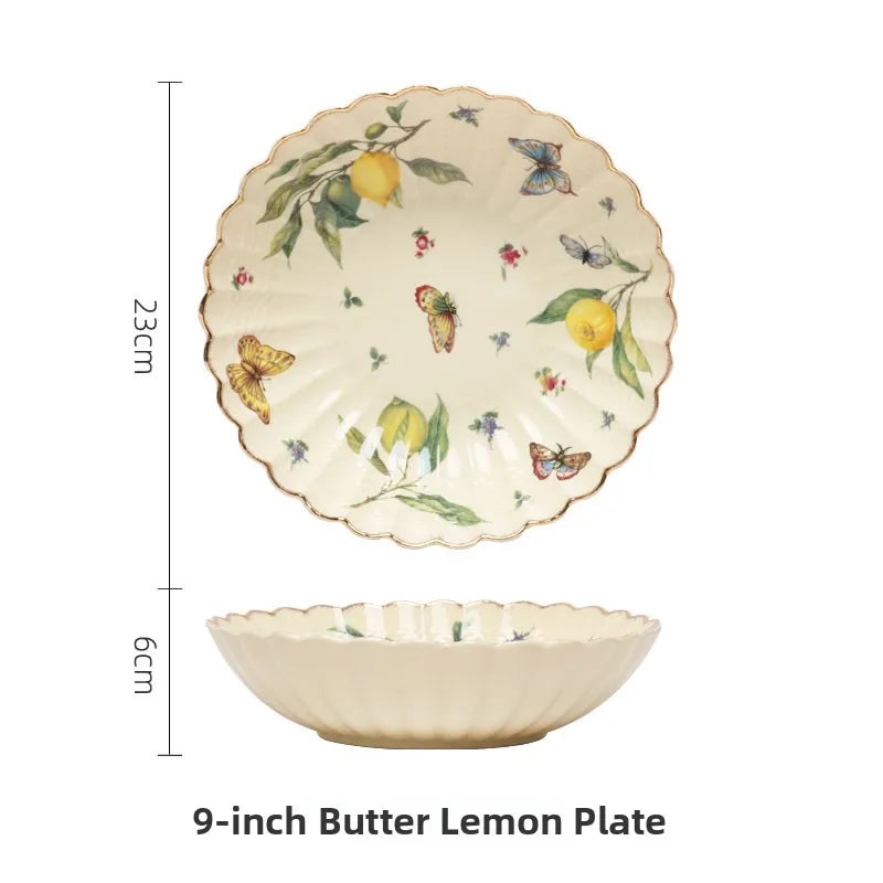 Elegant Ceramic Dinner Plate - European Style Round Dish
