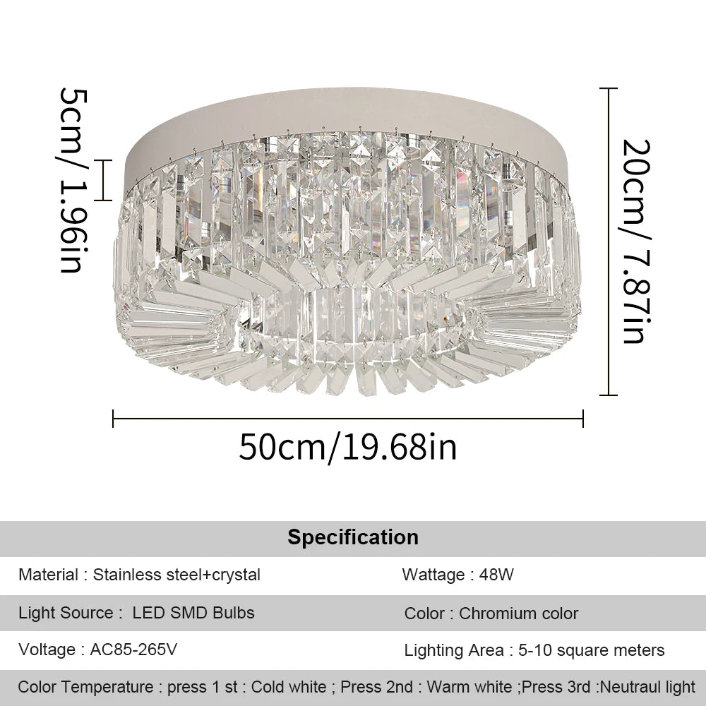 Elegant Modern Crystal Chandelier - LED Ceiling Light