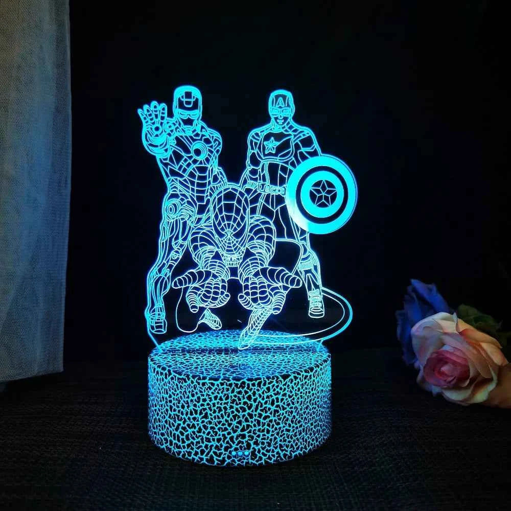 Premium Spider Man 3D Night Light - 16 Colors & Remote Control