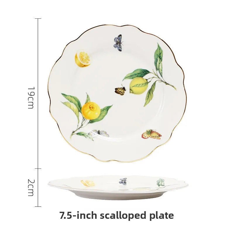 Elegant Ceramic Dinner Plate - European Style Round Dish