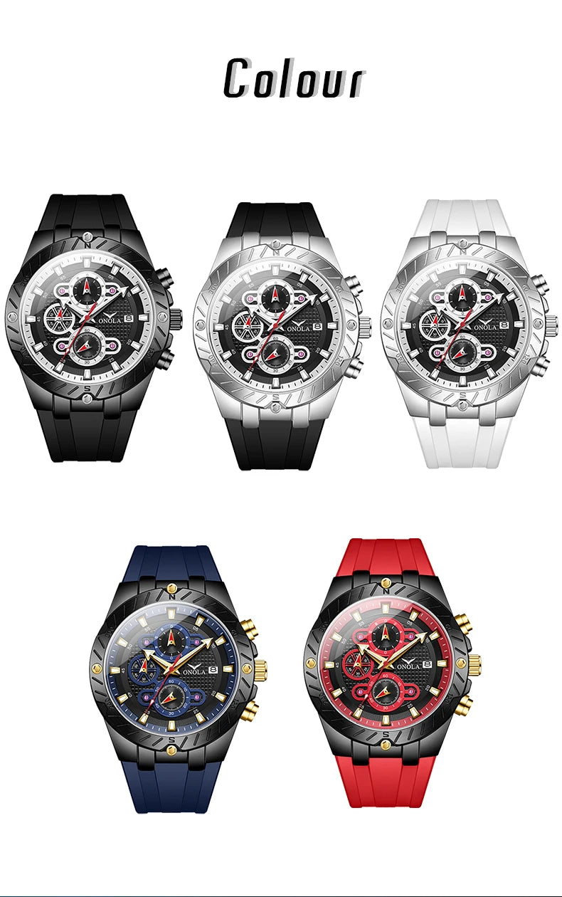 Premium Men's Sports Quartz Watch - Luminous & Waterproof