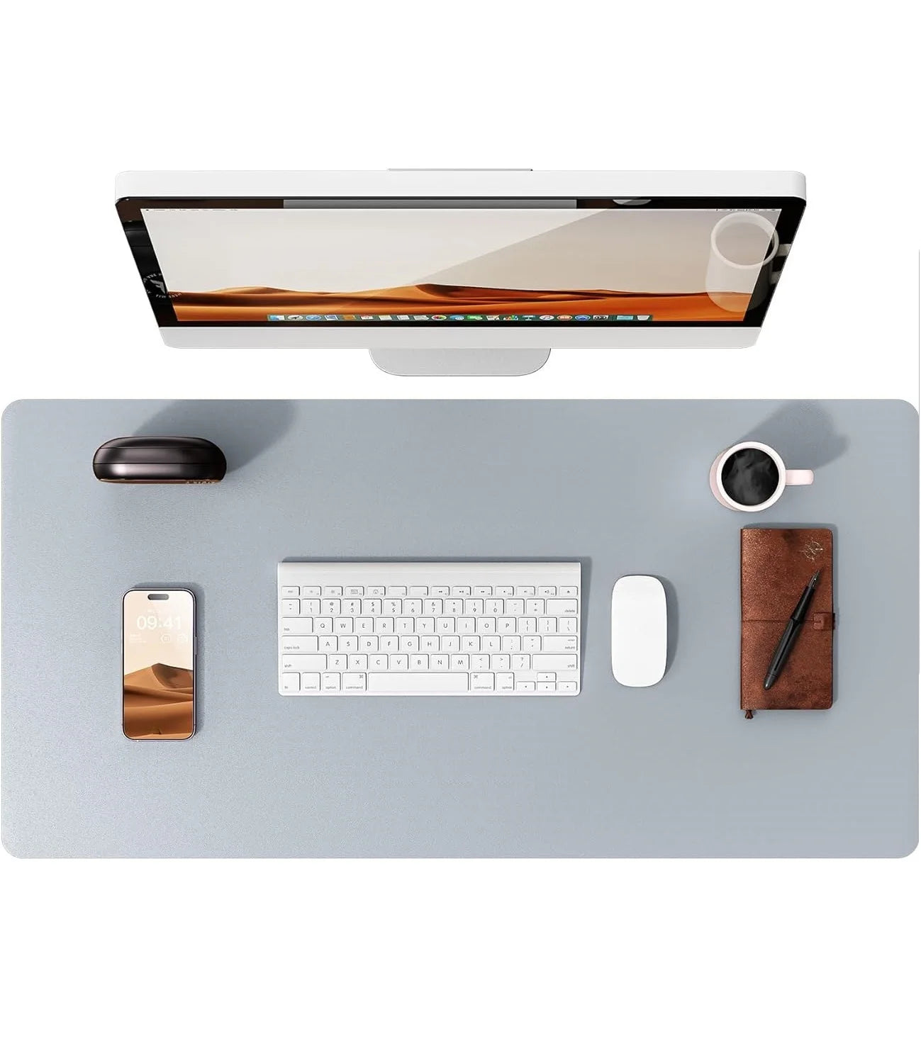 Premium Leather Desk Mat - Large Office Computer Protector