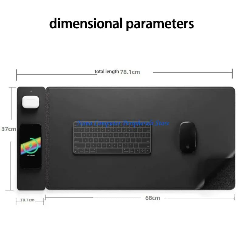 Premium Wireless Charging Mouse Pad - 15W Waterproof Desk Mat