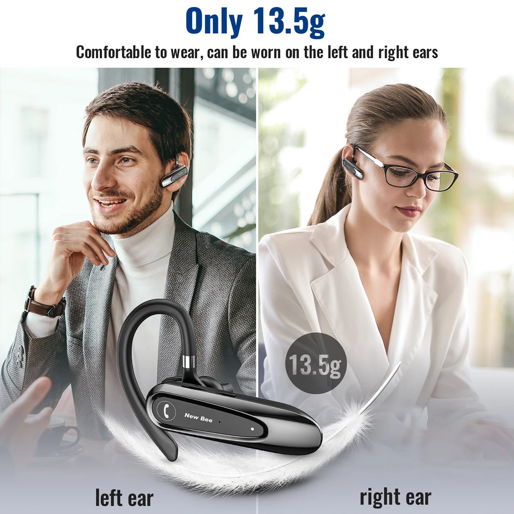 Premium Bluetooth 5.0 Headset with Dual Mic CVC8.0 Noise Reduction