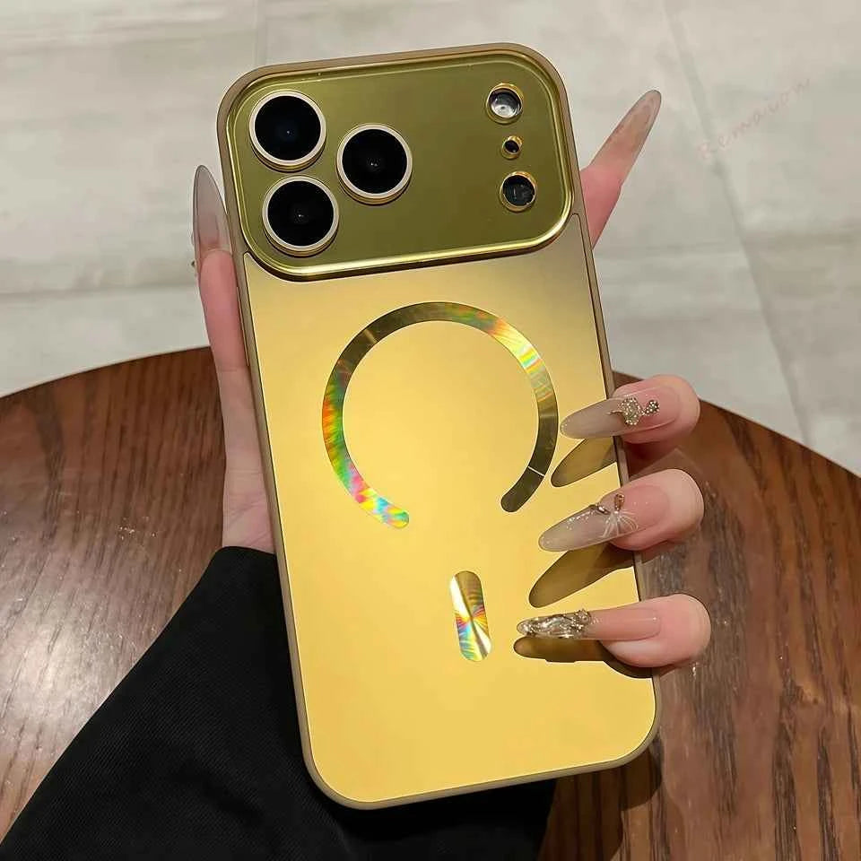 magnetic phone case - luxury matte glitter wireless charging cover in multiple colors