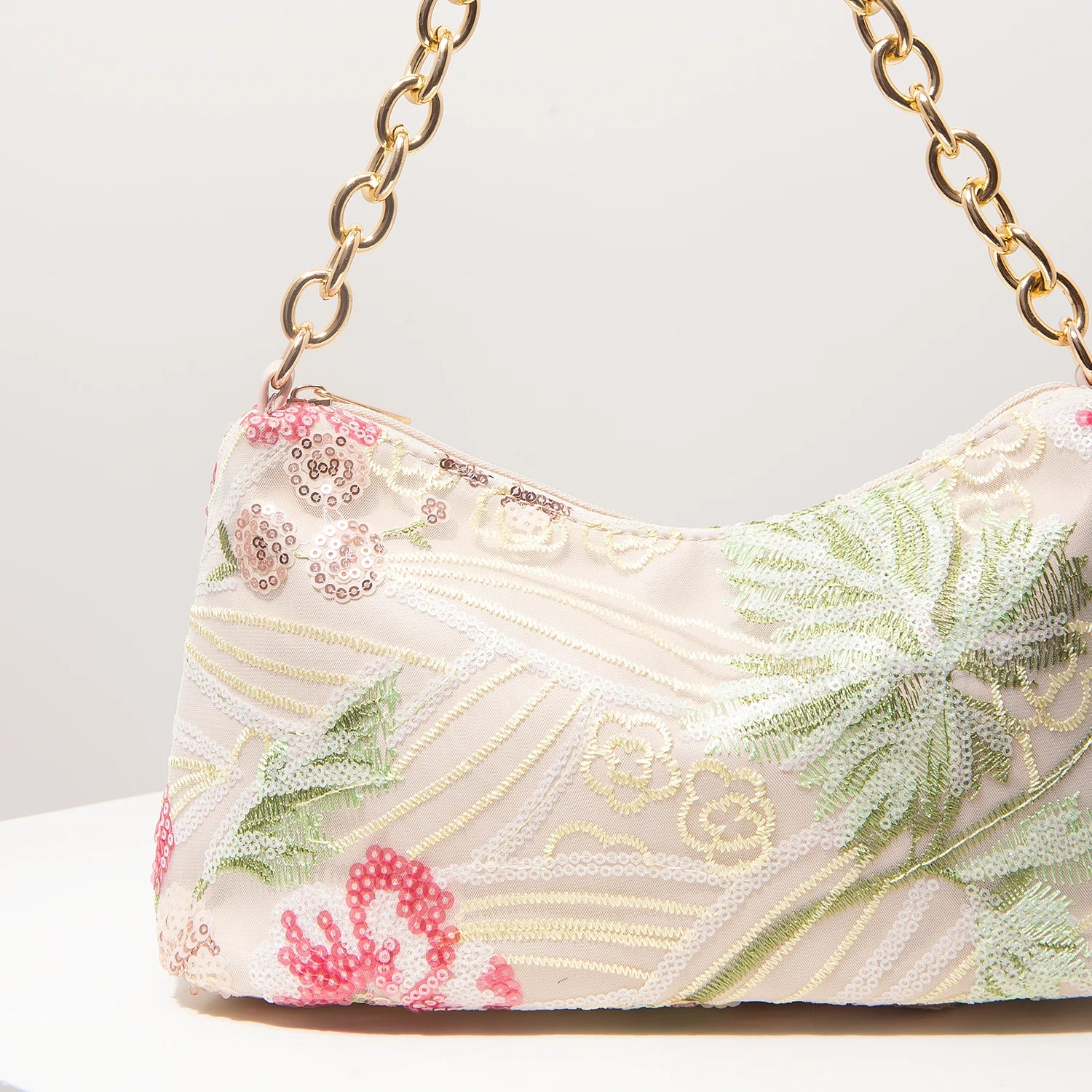 Elegant Embroidered Sequin Bag