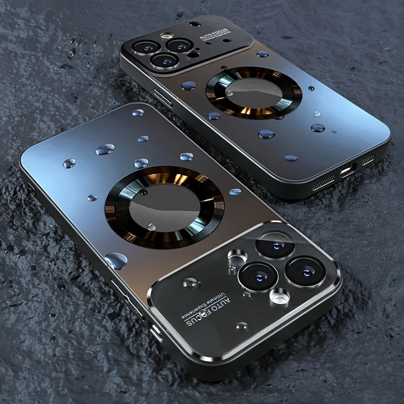 Luxury Glass Camera Magnetic Wireless Charge Case